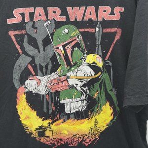Men’s Star Wars XL Black Boba Fett Graphic T Shirt -K8
